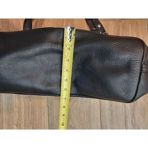 Ralph Lauren Black Leather City Tote Handbag Carry All Laptop Women's Pockets - Picture 9 of 12